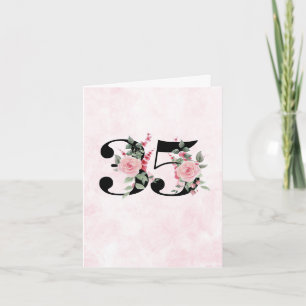 35e anniversaire Carte de voeux - Floral Age 35