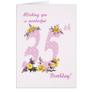 35e anniversaire Fleur numéros décorés