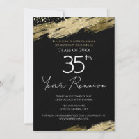 35e Classe Réunion Invitation Noir et Or