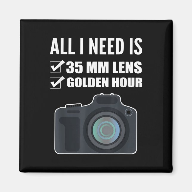 35mm Lens Wedding Fotograf Magnet (Vorne)
