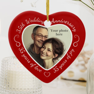 35th Wedding Anniversary Photo Keramikornament