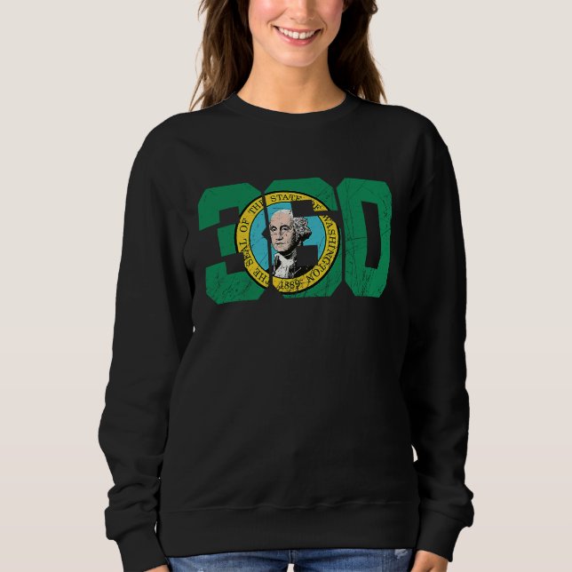 360 Area Code Flag of Washington State Seattle Oly Sweatshirt (Vorderseite)