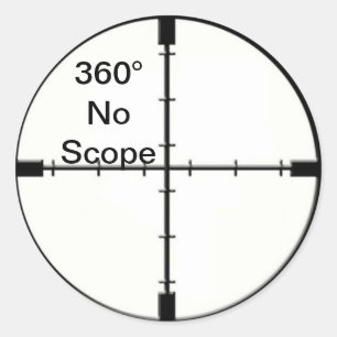 360 keine Bereich-Videospiel-Witz-Fadenkreuze FPS Runder Aufkleber