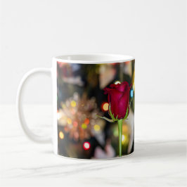 3620-Rote Rose mit Bokeh Kaffeetasse