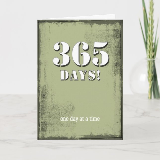 365 Jours de nettoyage Sober Carte Anniversaire (Devant)