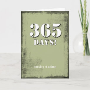 365 Jours de nettoyage Sober Carte Anniversaire