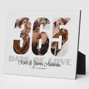 365 Tage Liebe 1. Jahrestag Foto Fotoplatte