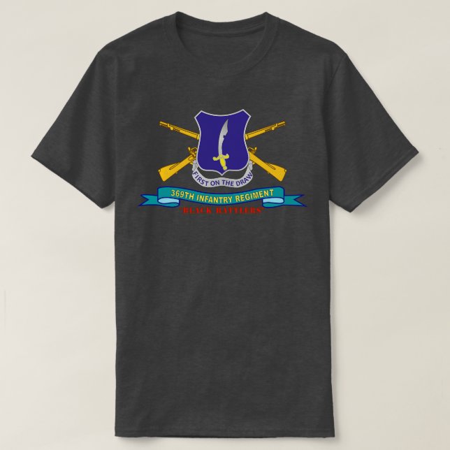 369. Infanterie Regiment Erste Zeichn Black Rattle T-Shirt (Design vorne)