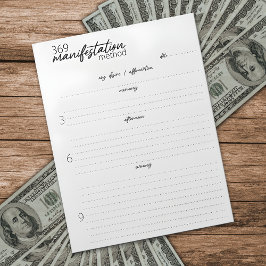 369 Manifestation Method, Law of attraction Notizblock