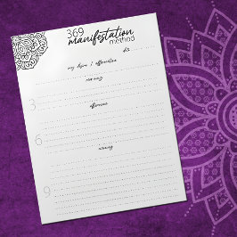 369 Manifestation Method, Law of attraction Notizblock