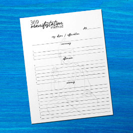 369 Manifestation Method, Law of attraction Notizblock