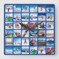 36 Foto-Gitter-Collage Dunkelblau