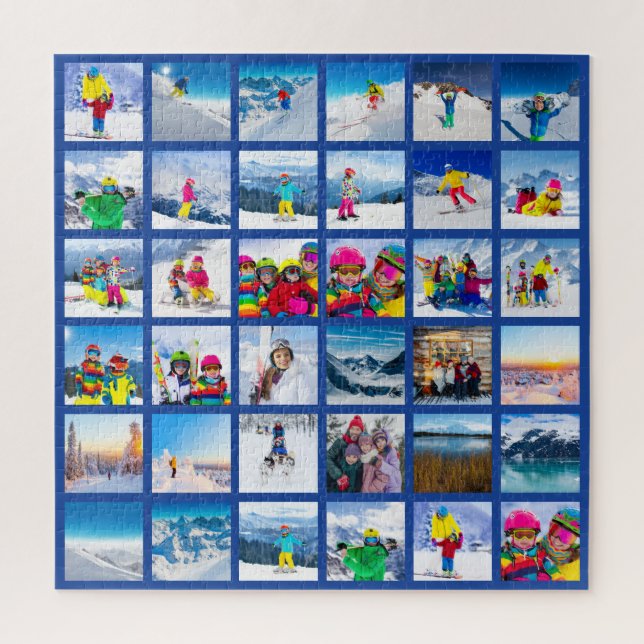 36 Foto-Raster-Collage Dunkelblau (Vertikal)