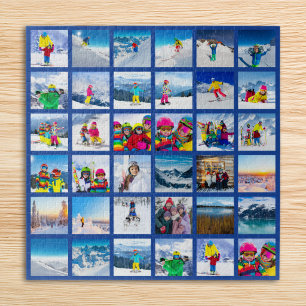 36 Foto-Raster-Collage Dunkelblau