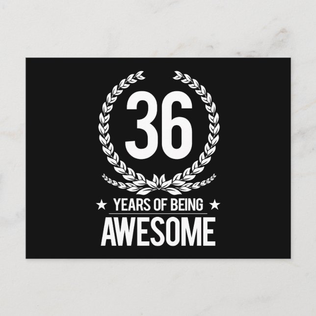 36. Geburtstag (36 Jahre Phantastisch) Postkarte (Vorderseite)