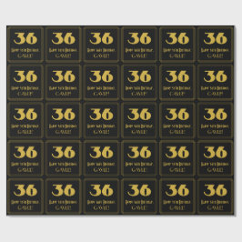 36. Geburtstag - Art Deco Inspiriert Look "36" & N Geschenkpapier