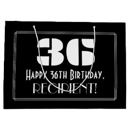 36. Geburtstag ~ Art Deco Inspiriert Look "36" + N Große Geschenktüte