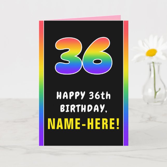 36. Geburtstag: Farbiger Regenbogen # 36, Individu Karte (Kleine Pflanze)