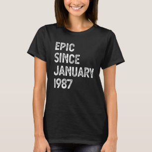 36. Geburtstag Männer Frauen Epic Seit Januar 1987 T-Shirt