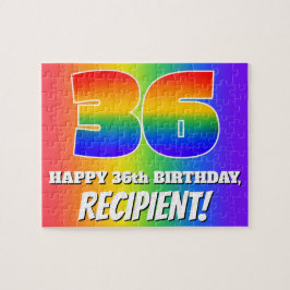 36. Geburtstag — mehrfarbiges Regenbogenmuster "36