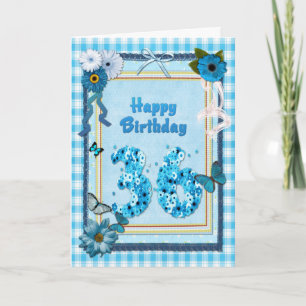 36. Geburtstag mit Scrapbook-Effekt Karte