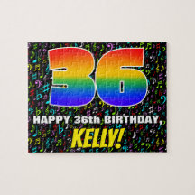 36. Geburtstag — Spaß, farbenfrohe Musiksymbole & 