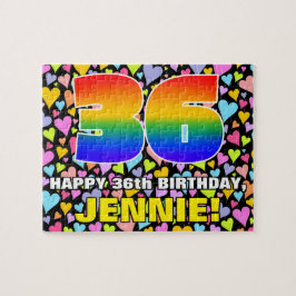 36. Geburtstag — Spaß, liebevolle Herzformen + "36