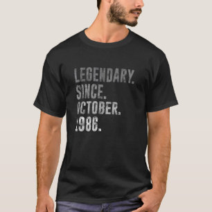 36. Geburtstag Vintager Legendär Seit Oktober 1986 T-Shirt