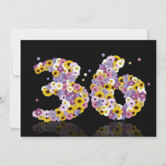 36. Geburtstagsfeier mit Blumenbriefen Einladung