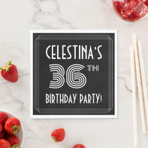 36. Geburtstagsparty: Art-Déco-Stil + Individuelle Serviette