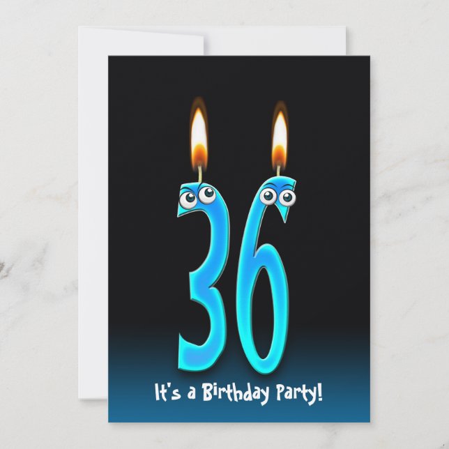 36. Geburtstagsparty Einladung (Vorderseite)
