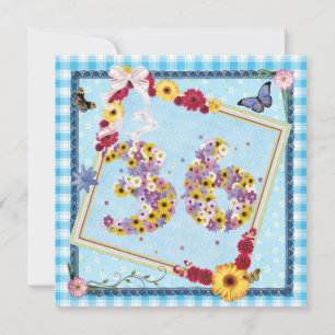 36. Geburtstagsparty Einladung Blume, Schmetterlin