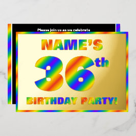 36. Geburtstagsparty — Spaß, Regenbogenspektrum "3 Folieneinladung