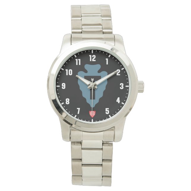 36. Infanterie-Division Silver Stainless Steel Armbanduhr (Vorderseite)
