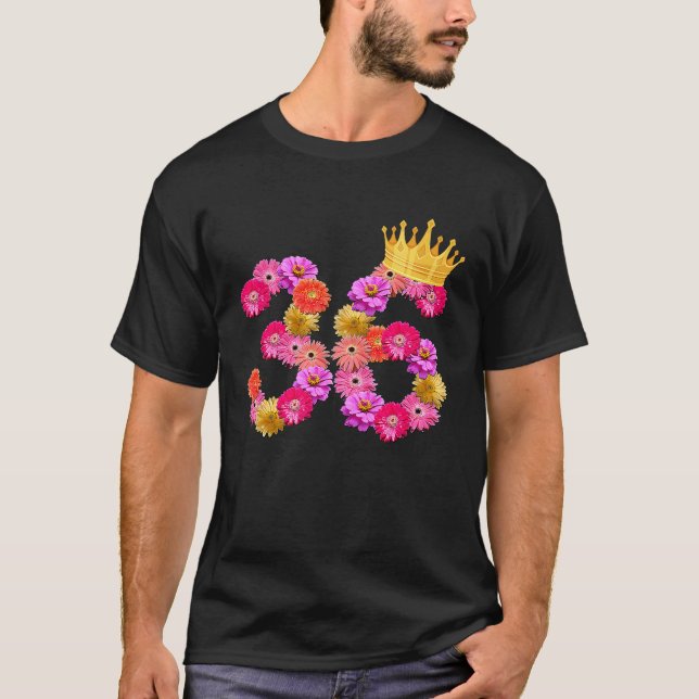 36 Jahre alt Blume gekrönt ihre 36. T-Shirt (Vorderseite)