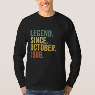 36 Jahre alte Legende seit Oktober 1986 36. Geburt T-Shirt