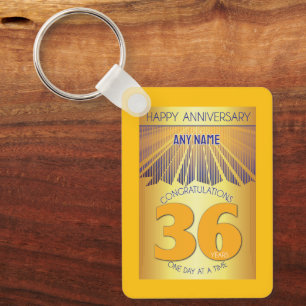36 Jahre Nüchternheitsjubiläum Golden Ray 12-Sch Schlüsselanhänger