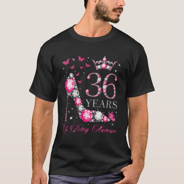 36 Jahre Phantastisch glücklich 36. Diamantkrone T-Shirt (Vorderseite)