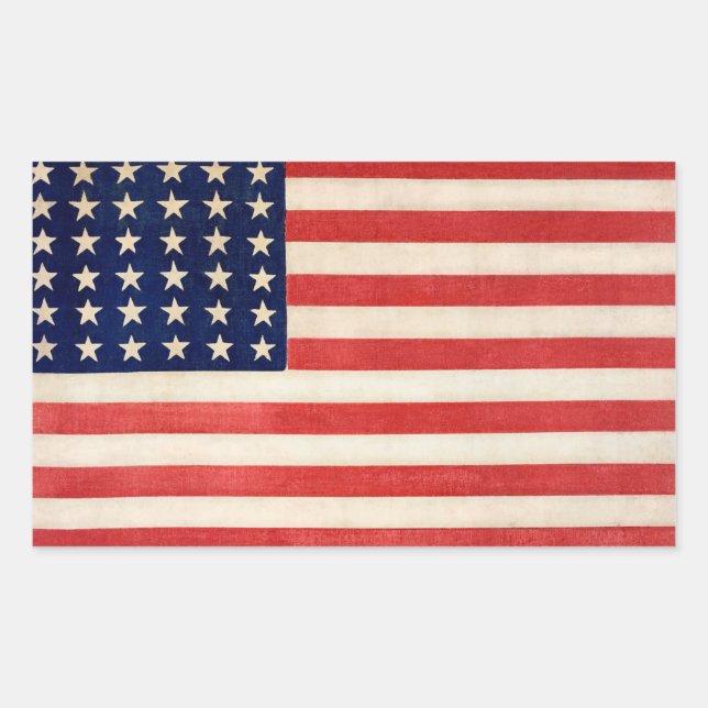 36-Sterne-Aufkleber der US-Flagge Rechteckiger Aufkleber (Vorderseite)