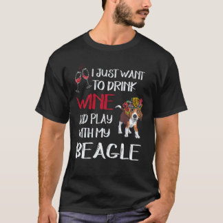 36 Trinke Wein und spiele mit meinem Beagle T-Shirt