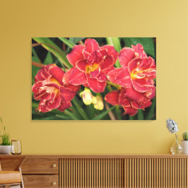 36"x24" Rote Taglilien Leinwanddruck