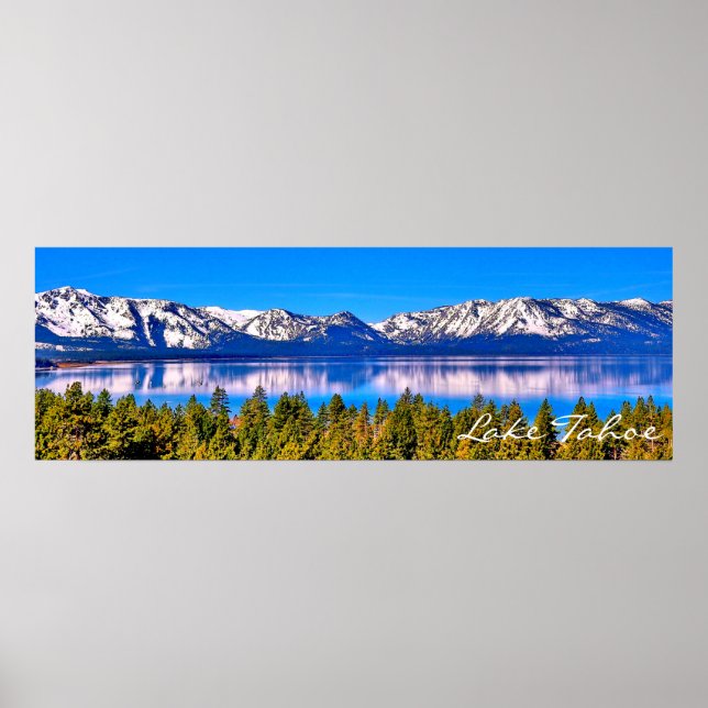 36" X 12" SCHÖNER SEE TAHOE POSTER (MATTE) (Vorne)