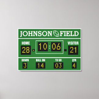36" x 24" Personalisierter Fußballanzeiger Leinwanddruck