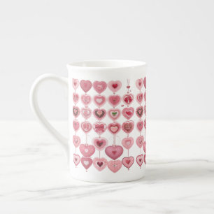 36Pcs Valentinstag Herz geformt - Rose Gold Prozellantasse