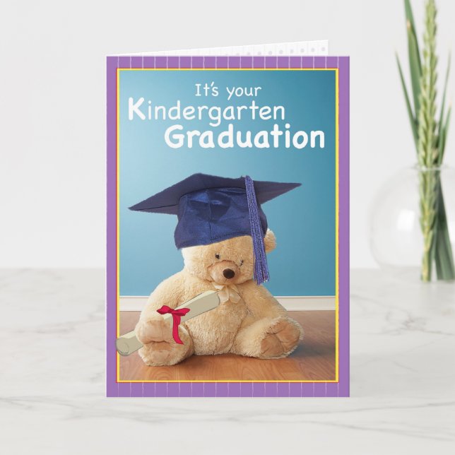 3734 Kindergarten-Abschlussteddy-Bär Karte (Vorderseite)
