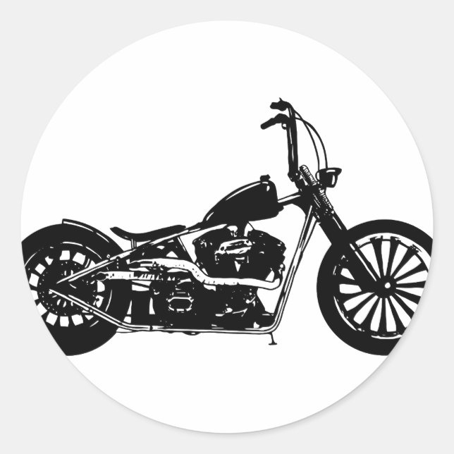 374 Chopper Bike Runder Aufkleber (Vorderseite)