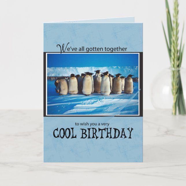 3762 Pinguin-Geburtstag von der Gruppe Karte (Vorderseite)