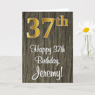 37. Geburtstag: Elegante Imitate Gold Look #, Imit Karte