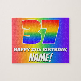 37. Geburtstag — mehrfarbiges Regenbogenmuster "37