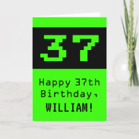 37. Geburtstag: Nerdy / Geeky Style "37" und Name